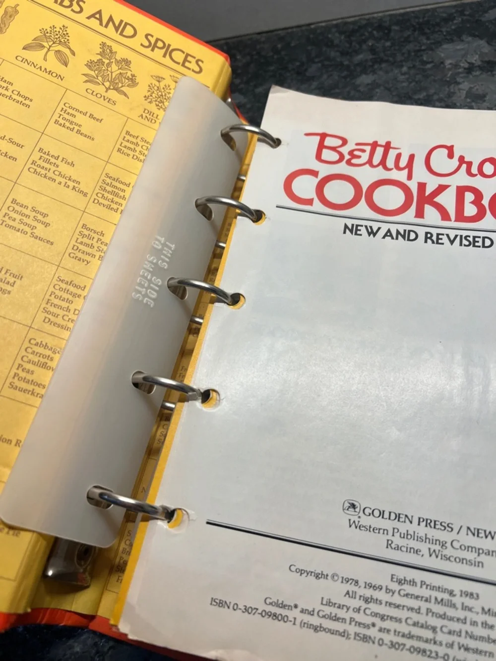 BETTY CROCKER Vintage cookbook original printing date 1969 good condition.